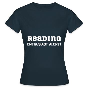Reading enthusiast alert! - Frauen T-Shirt - Navy - Vorne - AI Model Female 172 dark (172cm)