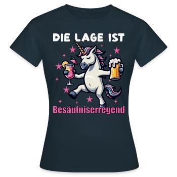 Conception de la fête de la licorne ivre - T-shirt Femme - marine - Devant - AI Model Female 172 dark (172cm)