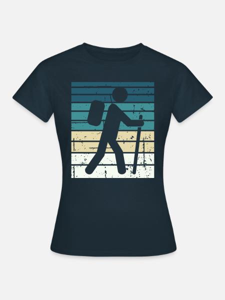 Wandelen Wandelen Gift Spreuken - Vrouwen T-shirt - navy