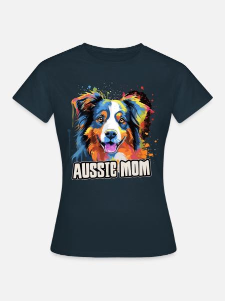 Australian Shepherd Hund Aussie Geschenk Spruch - Frauen T-Shirt - Navy