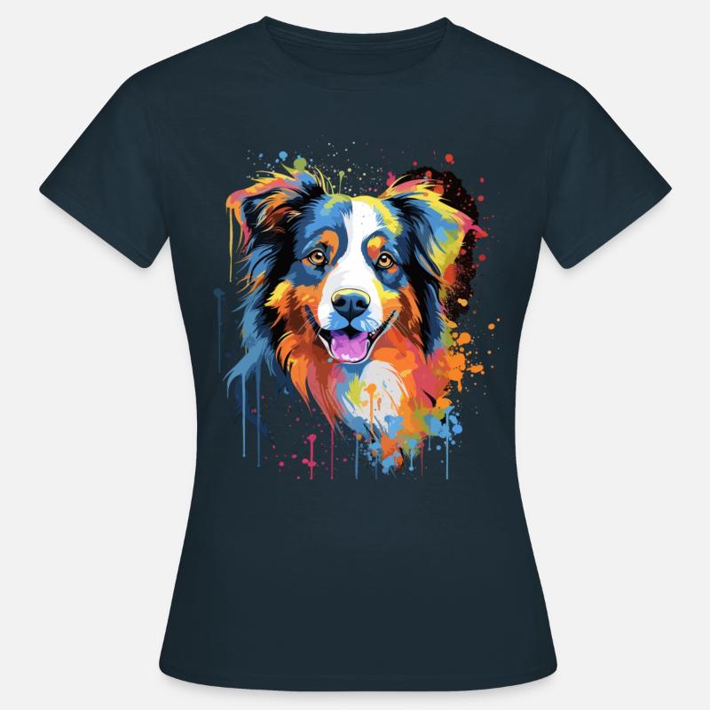Australian Shepherd Hund Aussie Geschenk Spruch - Frauen T-Shirt - Navy