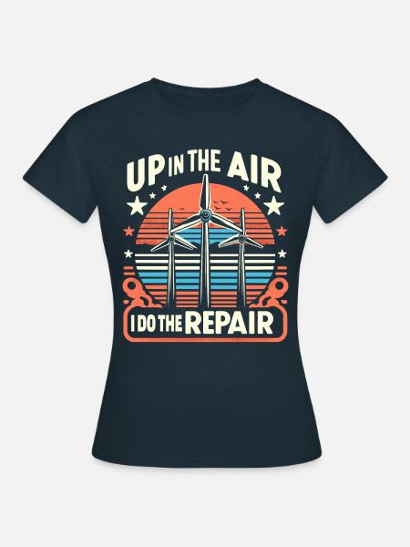 Windrad Kletterer Industriekletterer Geschenk - Frauen T-Shirt - Navy