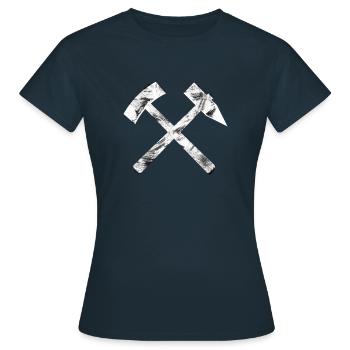 Marteau et maillet - dessin de mineur - T-shirt Femme - marine - Devant - AI Model Female 172 dark (172cm)