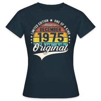 Original Dezember 1975 47. Geburtstag Geschenk - Frauen T-Shirt - Navy - Vorne - AI Model Female 172 dark (172cm)