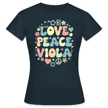 Viola Viola Violist Retro Love - Women's T-Shirt - navy - Front - AI Model Female 172 dark (172cm)