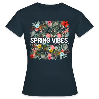 SPRING VIBES - T-shirt Femme - marine - Devant - AI Model Female 172 dark (172cm)