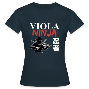 Bratsche Viola Bratschist Ninja Lustig - Frauen T-Shirt - Navy - Vorne - AI Model Female 172 dark (172cm)