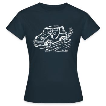 Jouet Vintage Craie Blanc 001 - T-shirt Femme - marine - Devant - AI Model Female 172 dark (172cm)