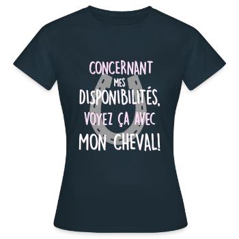 Voyez ça avec mon cheval! - T-shirt Femme - marine - Devant - AI Model Female 172 dark (172cm)