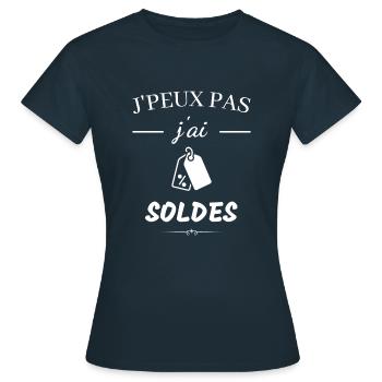 J'peux pas j'ai soldes - T-shirt Femme - marine - Devant - AI Model Female 172 dark (172cm)