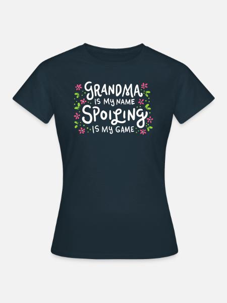 Oma verwöhnt gerne Kinder - Frauen T-Shirt - Navy