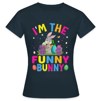 Osterfest Osterhase Ostereier - Frauen T-Shirt - Navy - Vorne - AI Model Female 172 dark (172cm)