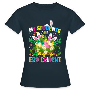 Osterfest Osterhase Ostereier - Frauen T-Shirt - Navy - Vorne - AI Model Female 172 dark (172cm)