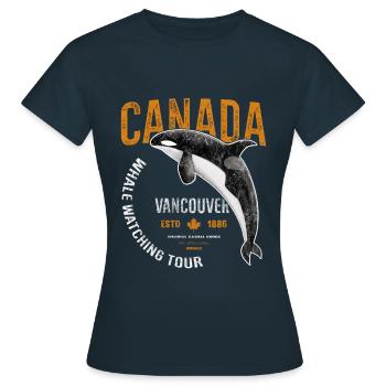 Canada Vancouver Whale Orca Cadeau - T-shirt Femme - marine - Devant - AI Model Female 172 dark (172cm)