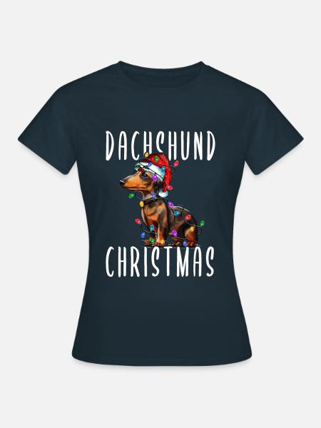 Dachshund Christmas - Frauen T-Shirt - Navy