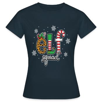 Weihnachtlicher Elf Squad Spaß Für Die Festtage - Frauen T-Shirt - Navy - Vorne - AI Model Female 172 dark (172cm)