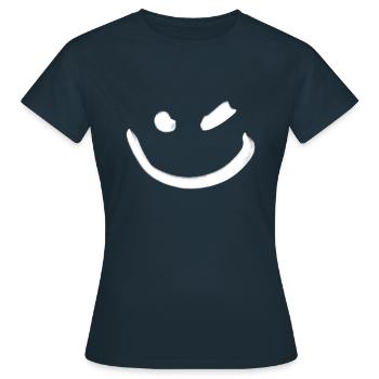 Sourire clin d'oeil blanc - T-shirt Femme - marine - Devant - AI Model Female 172 dark (172cm)