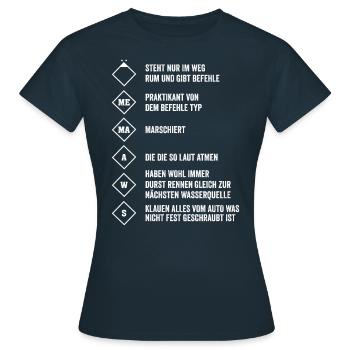 Fire brigade extinguishing group group leader attack group - Women's T-Shirt - navy - Front - AI Model Female 172 dark (172cm)