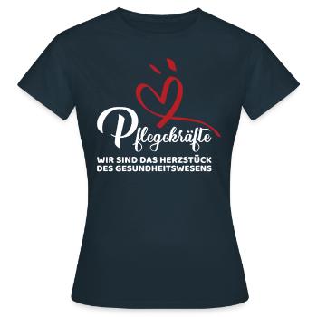 Pflegekräfte das Herzstück des Gesundheitswesens - Frauen T-Shirt - Navy - Vorne - AI Model Female 172 dark (172cm)