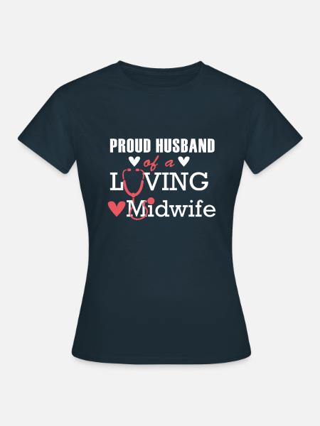 Hebamme Geschenkidee - Dame-T-shirt - marineblå