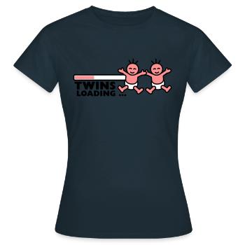 Twins Loading - Frauen T-Shirt - Navy - Vorne - AI Model Female 172 dark (172cm)