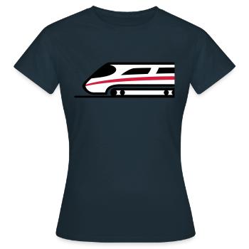 Express Train Logo - Women's T-Shirt - navy - Front - AI Model Female 172 dark (172cm)