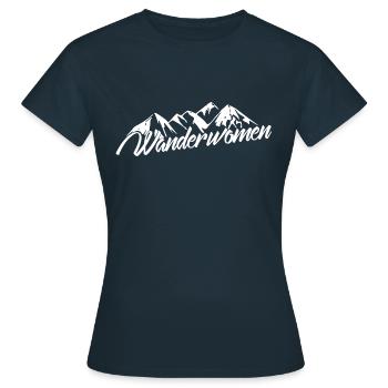 Wanderwomen - Chemise de randonnée - Femmes - T-shirt Femme - marine - Devant - AI Model Female 172 dark (172cm)