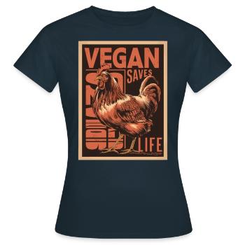 Le véganisme sauve la vie - T-shirt Femme - marine - Devant - AI Model Female 172 dark (172cm)