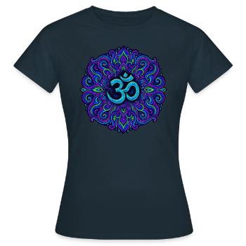 Goa Merch - Psytrance et Goa Party - T-shirt Femme - marine - Devant - AI Model Female 172 dark (172cm)