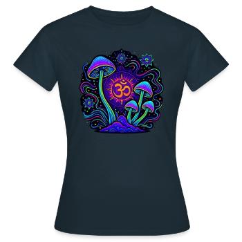 Champignons de Goa - Psytrance et Goa Party - T-shirt Femme - marine - Devant - AI Model Female 172 dark (172cm)