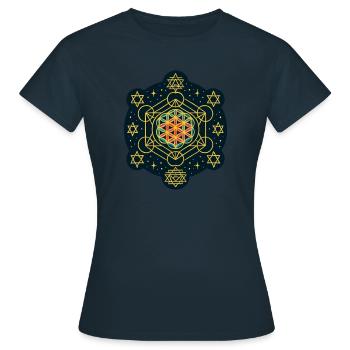 Goa Mandala - Psytrance et Goa Party - T-shirt Femme - marine - Devant - AI Model Female 172 dark (172cm)