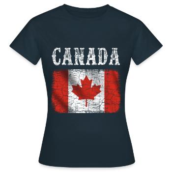 Drapeau du Canada Vintage Canada - T-shirt Femme - marine - Devant - AI Model Female 172 dark (172cm)