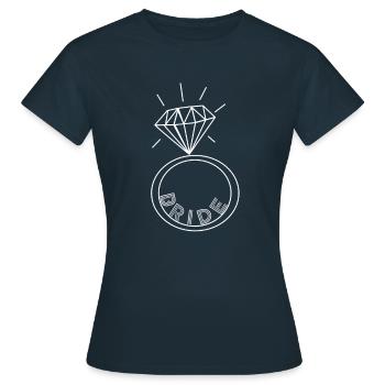 Bague de mariée en diamant - T-shirt Femme - marine - Devant - AI Model Female 172 dark (172cm)