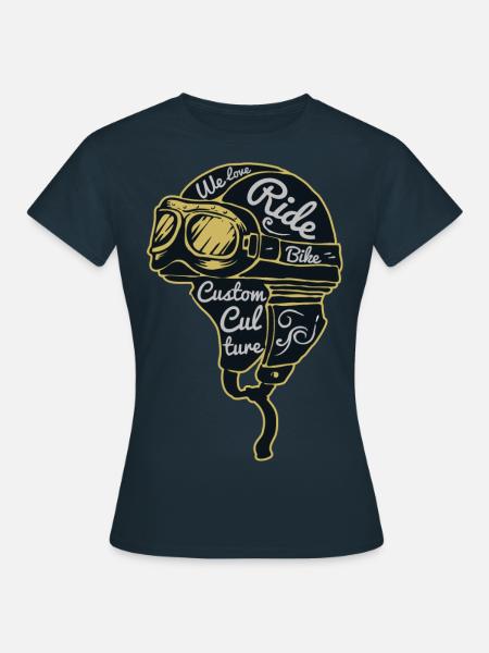 Biker Race Helmet - Frauen T-Shirt - Navy