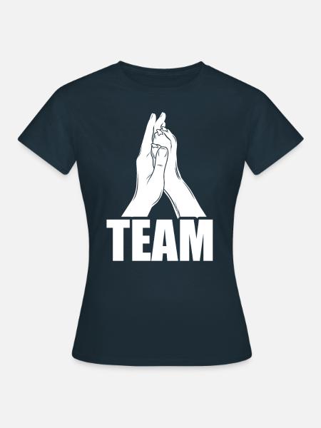 Hand + Hundepfote - High Five - Hunde Fan - Dame-T-shirt - marineblå