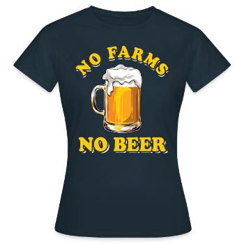 Protestation des agriculteurs - Pas de fermes, pas de bière - T-shirt Femme - marine - Devant - AI Model Female 172 dark (172cm)