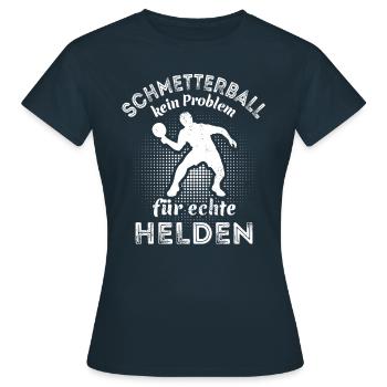 Tischtennis Spieler - Schmetterball - echte Helden - Frauen T-Shirt - Navy - Vorne - AI Model Female 172 dark (172cm)