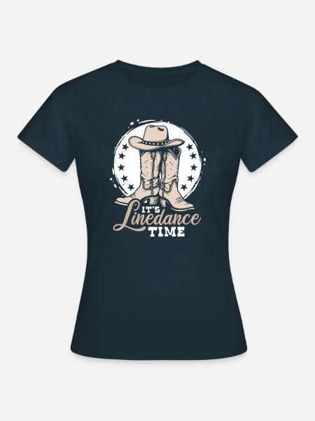 It's Linedance Time - Country Fan - Geschenk - Frauen T-Shirt - Navy