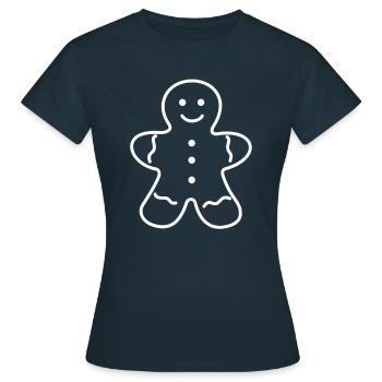 Lebkuchenmann, Lebkuchen Naschen - Frauen T-Shirt - Navy - Vorne - AI Model Female 172 dark (172cm)