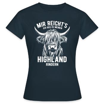Mir reicht's - ich geh zu meinen Highland Rindern - Frauen T-Shirt - Navy - Vorne - AI Model Female 172 dark (172cm)