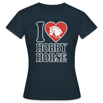 J’aime hobby cheval - Coeur - Hobby - T-shirt Femme - marine - Devant - AI Model Female 172 dark (172cm)