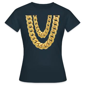 Meine Doppel Goldkette - Frauen T-Shirt - Navy - Vorne - AI Model Female 172 dark (172cm)
