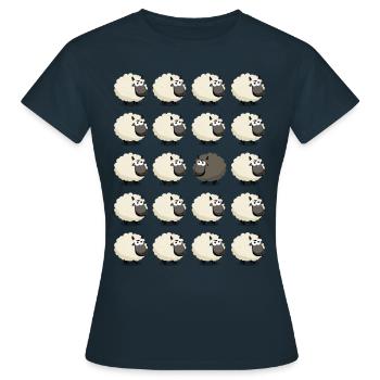 mouton noir - T-shirt Femme - marine - Devant - AI Model Female 172 dark (172cm)