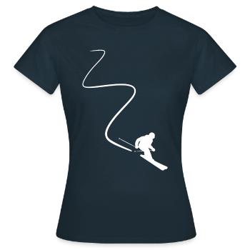 Deep snow skier ski winter sports gift - Women's T-Shirt - navy - Front - AI Model Female 172 dark (172cm)