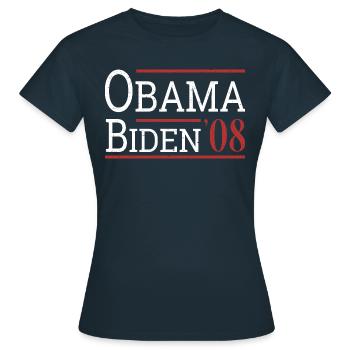 Vintage Barack Obama Joe Biden 2008 I - T-shirt Femme - marine - Devant - AI Model Female 172 dark (172cm)
