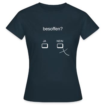 Besoffen - Frauen T-Shirt - Navy - Vorne - AI Model Female 172 dark (172cm)