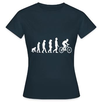 Bike Evolution - lustiges T-Shirt - Frauen T-Shirt - Navy - Vorne - AI Model Female 172 dark (172cm)