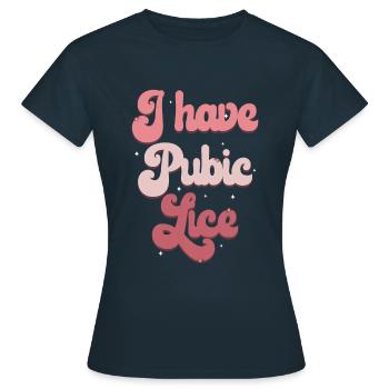 Rainbow Ironic pubic lice humor clothing - Women's T-Shirt - navy - Front - AI Model Female 172 dark (172cm)