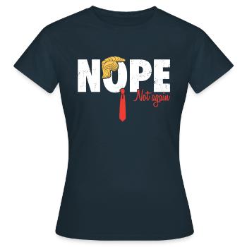 Drôle  Nope Pas plus Satire Vêtements - T-shirt Femme - marine - Devant - AI Model Female 172 dark (172cm)