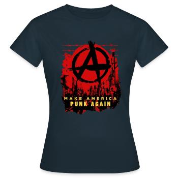 Punk Revival Political Punk Tee - Frauen T-Shirt - Navy - Vorne - AI Model Female 172 dark (172cm)